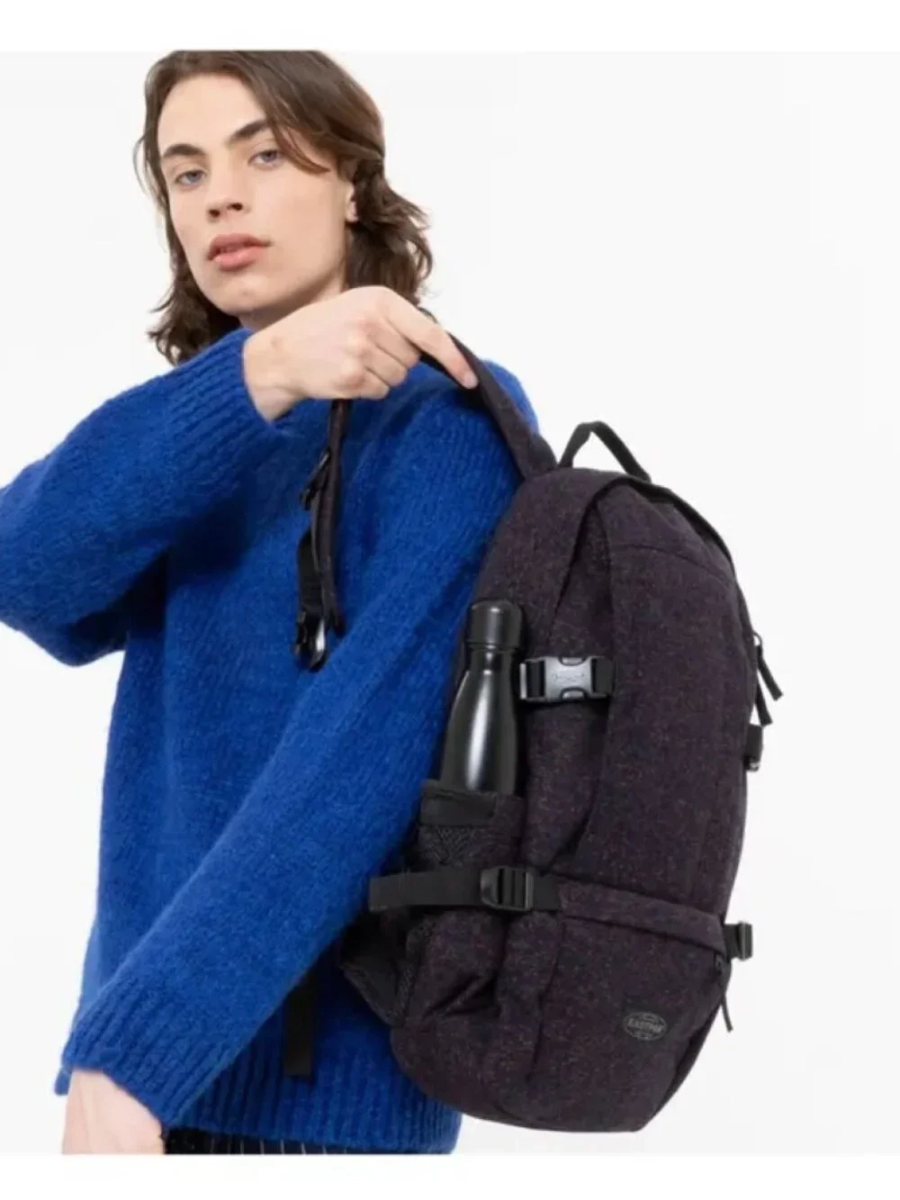 Eastpak Navy Marled Floid Wool Backpack